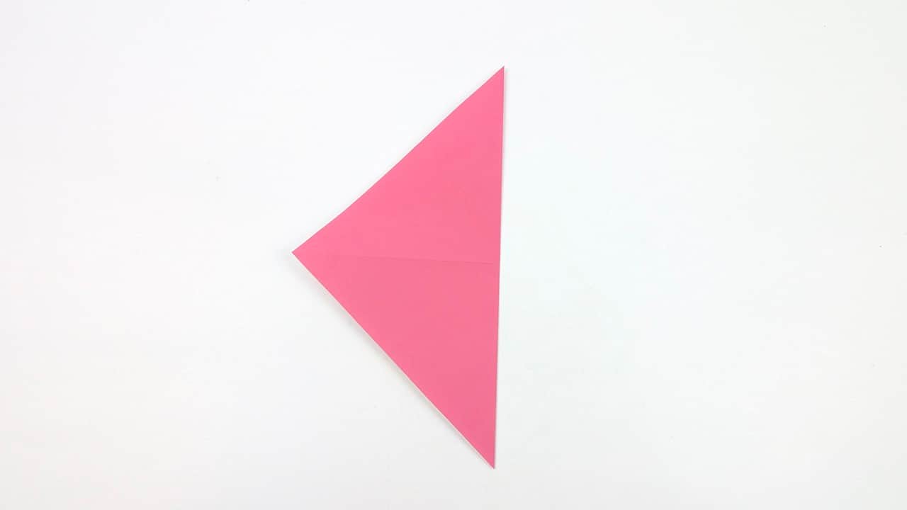 Fold the right edge to the center diagonal crease.